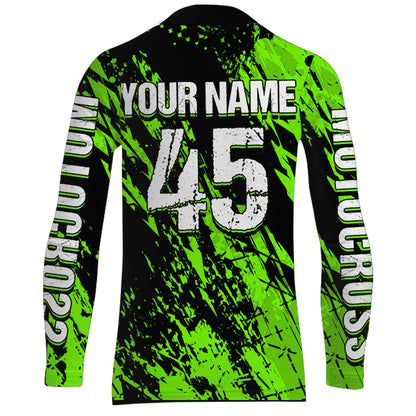 Motocross Racing Jersey Green Upf30+ Dirt Bike Shirt Men Women Kid Off-Road Shirt XM87