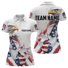 Load image into Gallery viewer, Patriotic Eagle Bowling Shirts Custom Bowling Polo Shirt Men Women American Flag Bowling MBL11
