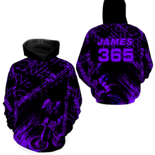 Load image into Gallery viewer, Purple Motocross Hoodie Jersey Custom for Men Women Motorcycle Dirt Bike Hoodie Zip MH146