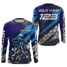 Load image into Gallery viewer, Blue Motocross Jersey Custom Dirt Bike Racing Shirt Men Kid Woman Off-road Jersey XM344