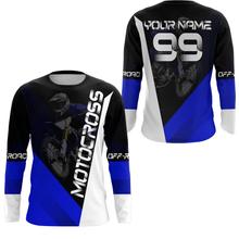 Load image into Gallery viewer, Motocross Racing Jersey Upf30+ Dirt Bike Shirt Blue Motorcycle Off-Road Shirt XM287