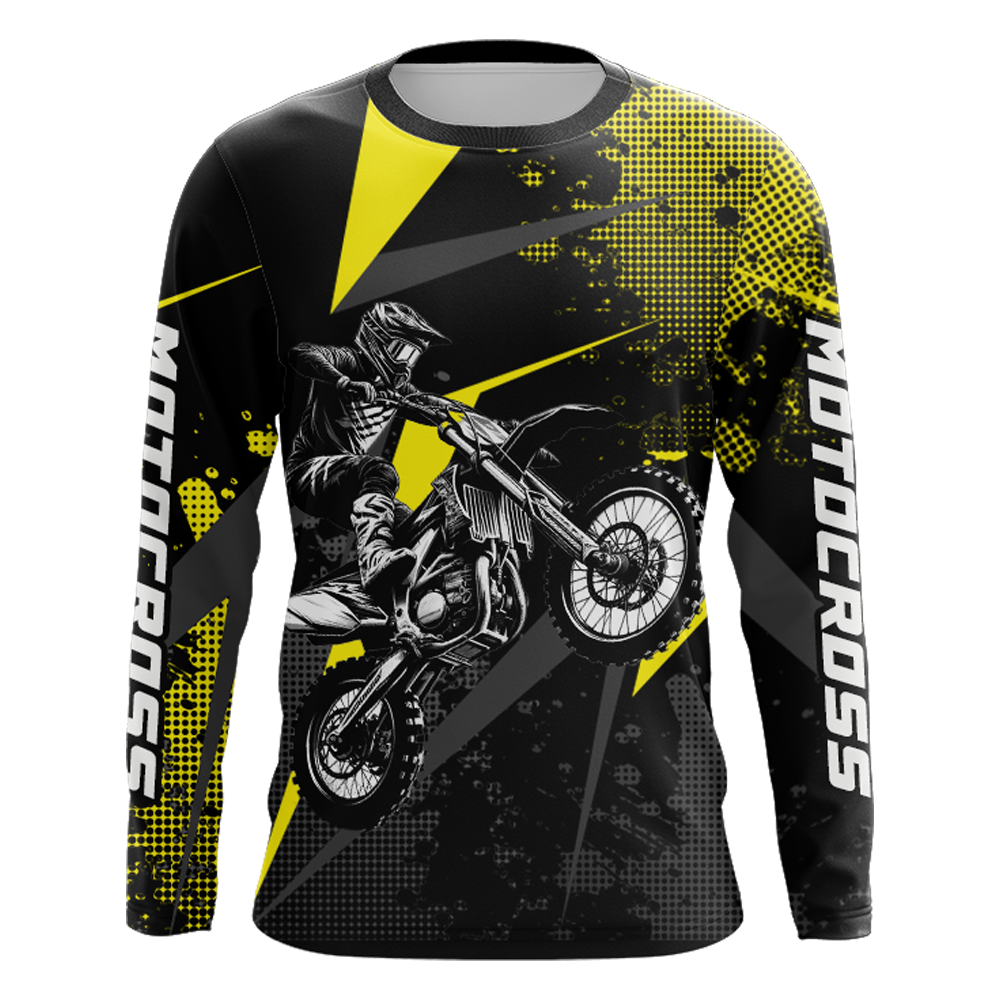 Motocross Racing Jersey Men Women Kid Upf30+ Dirt Bike Shirt Youth Adult Off-Road Yellow XM275