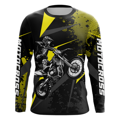 Motocross Racing Jersey Men Women Kid Upf30+ Dirt Bike Shirt Youth Adult Off-Road Yellow XM275