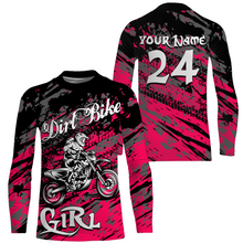 Load image into Gallery viewer, Motocross Jersey Youth Dirt Bike Pink UPF30+ Off-Road Racing Shirt Kid Girl Women XM167