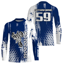 Load image into Gallery viewer, Blue Motocross Racing Jersey UPF30+ Youth Dirt Bike Shirt Motorcycle Jersey Kid Men Off-road XM201