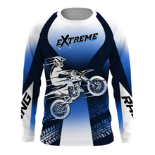 Load image into Gallery viewer, Custom Motocross Jersey UPF30+ Dirt Bike MX Racing Blue Men Women Kid Off-Road Motorcycle Shirt XM115