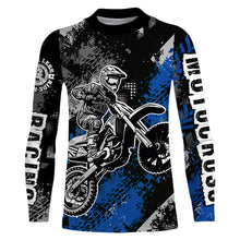 Load image into Gallery viewer, Motocross Racing Jersey Blue Upf30+ Dirt Bike Shirt Men Women Kid Off-road Riding Jersey XM250