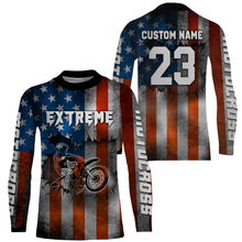 Load image into Gallery viewer, Motocross Jersey UPF30+ American Flag Dirt Bike Racing Adult&amp;Kid Extreme Off-Road Shirt XM62