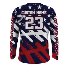 Load image into Gallery viewer, American Flag Motocross Jersey UPF30+ Youth Women Men Kid Dirt Bike Shirt Patriotic Racing Jersey XM103