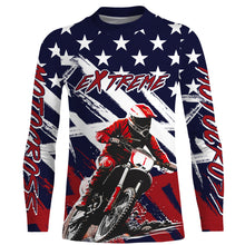 Load image into Gallery viewer, American Flag Motocross Jersey UPF30+ Youth Women Men Kid Dirt Bike Shirt Patriotic Racing Jersey XM103
