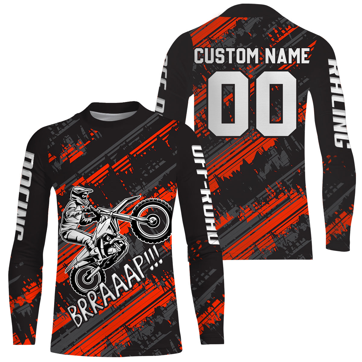 Kid Men Motocross Jersey Personalized Upf30+ Red Dirt Bike Shirt MX Racing Jersey XM231