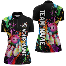 Load image into Gallery viewer, Colorful Bowling Shirt Bowling Jersey Women Personalized Bowling Team Jersey Polo &amp; 1/4 Zip HNT33