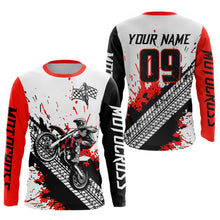 Load image into Gallery viewer, Red Motocross Shirts Racing UPF30+Custom Dirt Bike Jersey Off-Road Shirt Kid Men Women DNT73