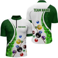 Load image into Gallery viewer, St Patrick Day Funny Ball Billiards Shirt Men Polo &amp; 1/4 Zip Shirts Billiard Team NNT16