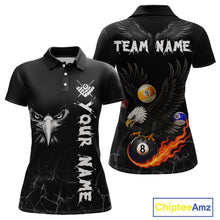 Load image into Gallery viewer, Custom Black Eagle 8 Ball Billiard Shirts for Women Billiard Team Jerseys Polo &amp; 1/4 Zip Shirts NNT52