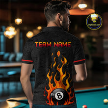 Load image into Gallery viewer, Custom 8 Ball Flame Billiard Shirts for Men Billiard Team Jerseys Polo &amp; 1/4 Zip Shirts NNT50