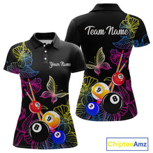 Load image into Gallery viewer, Custom Butterfiles Ball Billiard Shirts for Women Billiard Team Jerseys Polo &amp; 1/4 Zip Shirts NNT51