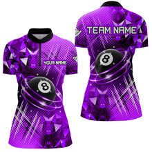 Load image into Gallery viewer, Purple Billiard Shirt 8 Ball Billiard Jersey for Women Billiard Gifts for Women Polo &amp; 1/4 Zip NNT25