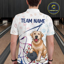 Load image into Gallery viewer, Custom Funny Dog Paw Bowling Men Polo &amp; 1/4 Zip Shirts Bowling Team Jerseys HNT95