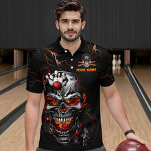 Load image into Gallery viewer, Thunder Bowling Jerseys Men Polo &amp; 1/4 Zip Shirt Skull Bowling Shirt for Men HNT01