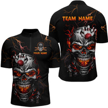 Load image into Gallery viewer, Thunder Bowling Jerseys Men Polo &amp; 1/4 Zip Shirt Skull Bowling Shirt for Men HNT01