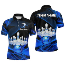 Load image into Gallery viewer, Blue Bowling Custom Men Bowling Shirt Polo &amp; Quarter-Zip Bowling Team Jerseys HNT53