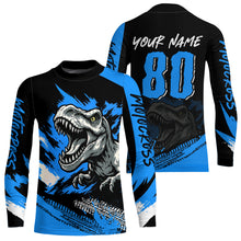 Load image into Gallery viewer, Blue Dinosaur Motocross Racing Jersey UPF30+ MX Racing Dirt Bike Jersey Kid Men Women DNT05