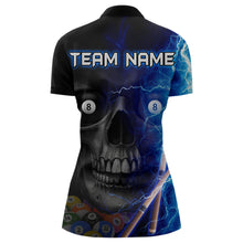 Load image into Gallery viewer, Custom Skull Thunder Billiard Shirts for Women Billiard Team Jerseys Polo &amp; 1/4 Zip Shirts NNT44