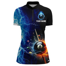 Load image into Gallery viewer, Custom Skull Thunder Billiard Shirts for Women Billiard Team Jerseys Polo &amp; 1/4 Zip Shirts NNT44