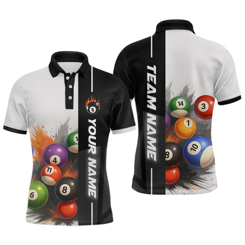 Personalized Men Billiard Shirts Ball Pool Polo & 1/4 Zip Billiard Team Jerseys Billiard Shirt NNT59