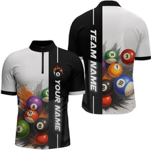Load image into Gallery viewer, Personalized Men Billiard Shirts Ball Pool Polo &amp; 1/4 Zip Billiard Team Jerseys Billiard Shirt NNT59