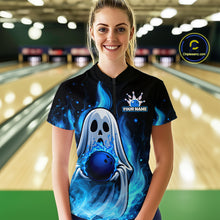 Load image into Gallery viewer, Custom Funny Ghost Halloween Bowling Jersey for Women Polo &amp; 1/4 Zip Bowling Team Shirts HNT121