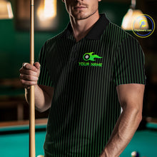 Load image into Gallery viewer, Custom Green 8 Ball Flame Billiard Shirts for Men, Billiard Team Polo &amp; 1/4 Zip Shirts NNT62