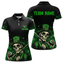 Load image into Gallery viewer, St Patrick Day Funny Skull Ball Billiards Shirt Women Polo &amp; 1/4 Zip Shirts Billiard Team NNT23