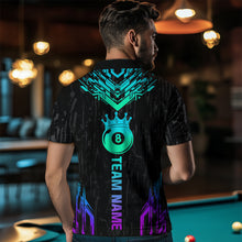 Load image into Gallery viewer, Custom Black Neon 8 Ball Crown Billiard Shirts for Men and Team Polo &amp; 1/4 Zip Shirts NNT48