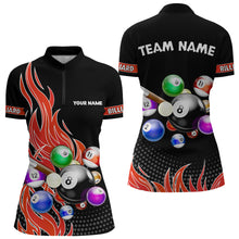 Load image into Gallery viewer, Custom Red Flame Billiard Shirts for Women Billiard Team Jerseys Polo &amp; 1/4 Zip Shirts NNT45