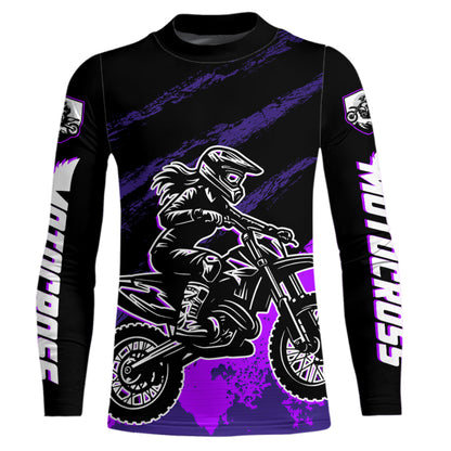 Women Motocross Shirts Kid Adult Purple Motocross MX Off-Road Motocycle Shirt UPF30+ DNT65