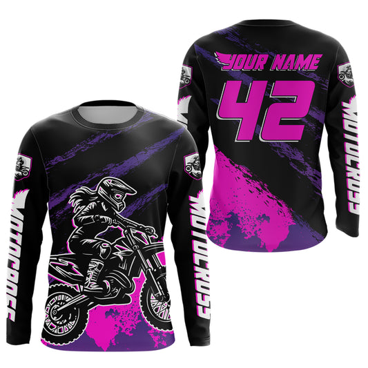 Women Motocross Shirts Kid Adult Pink Motocross MX Off-Road Motocycle Shirt UPF30+ DNT65