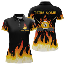 Load image into Gallery viewer, Custom 9 Ball Orange Flaming Billiard Shirts for Women Billiard Team Shirts Billiard League NNT73