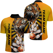 Load image into Gallery viewer, Yellow Tiger Bowling Custom Men Bowling Polo &amp; Quarter-Zip Bowling Team Jerseys HNT44
