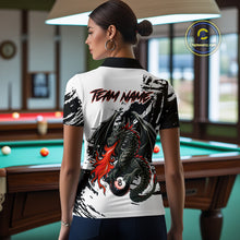 Load image into Gallery viewer, Custom Dragon Flame 8 Ball Billiard Shirts for Men Billiard Team Shirts Polo &amp; 1/4 Zip Shirt NNT82