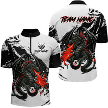 Load image into Gallery viewer, Custom Dragon Flame 8 Ball Billiard Shirts for Men Billiard Team Shirts Polo &amp; 1/4 Zip Shirt NNT82