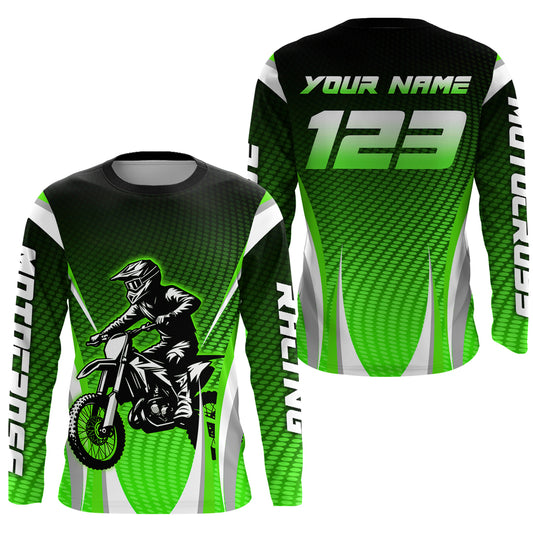 Green Youth Dirt Bike Jersey Custom Motocross Jersey Men Women Kid Upf30+ Off-Road Jersey DNT75