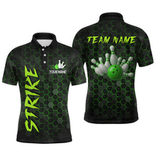 Load image into Gallery viewer, Custom Strike Green Bowling Men Bowling Shirt Polo &amp; Quarter-Zip Bowling Team Jerseys HNT79