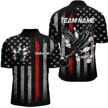 Load image into Gallery viewer, Custom Red US Flag Eagle Bowling Jersey for Men Bowling Team Shirts Polo &amp; 1/4 Zip HNT119