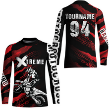 Load image into Gallery viewer, Custom Red Motocross Jersey Racing Shirts UPF30+ Dirt Bike Jersey Kid Men Women DNT09