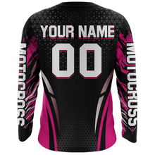Load image into Gallery viewer, Custom Pink Racing Jersey UPF30+ Youth MX Racing Dirt Bike Off-Road Shirt Biker Girl Women DNT68