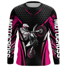 Load image into Gallery viewer, Custom Pink Racing Jersey UPF30+ Youth MX Racing Dirt Bike Off-Road Shirt Biker Girl Women DNT68