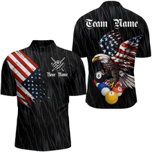 Load image into Gallery viewer, Billiard Shirt American Flag Eagle Billiard Jersey for Men Polo &amp; 1/4 Zip Shirt Team NNT01
