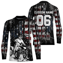 Load image into Gallery viewer, Custom US Flag ATV Motocross Racing Jersey Kid Adult Quad Bike Jersey Off-Road Shirt UPF30+ ATV Shirt DNT13
